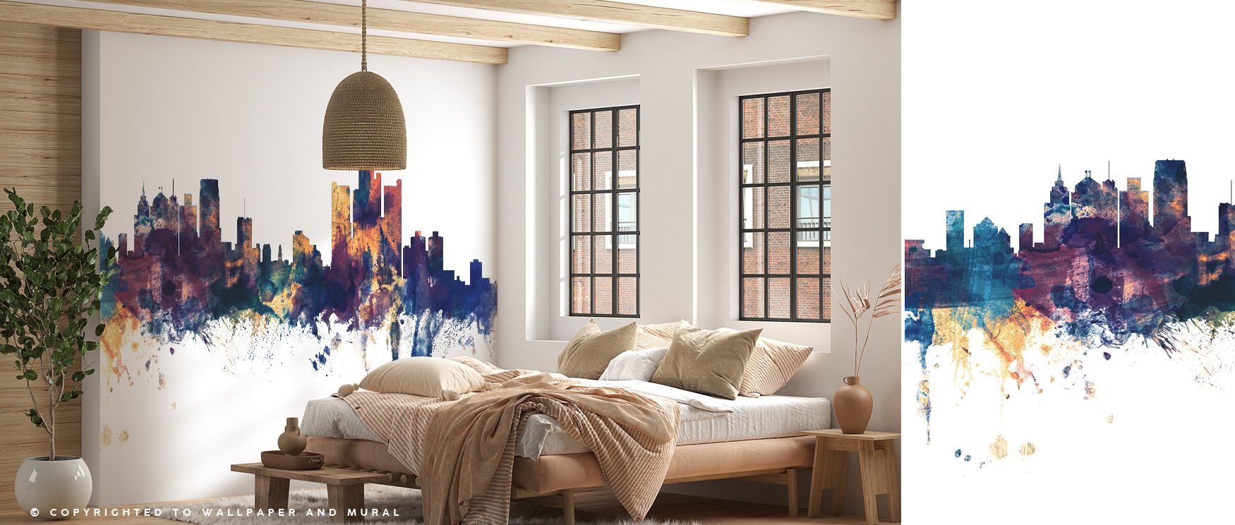 The Detroit Michigan Skyline Wallpaper in Blue & Bronze captures luminous artistry, where highlights enhance every silhouette. Office interiors benefit from its balance of rhythm, depth, and atmosphere, creating environments that reflect sophistication, h