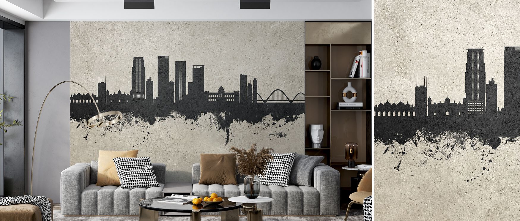 Heritage and refinement are celebrated in the Dhaka Bangladesh Skyline Wallpaper in Concrete, enhancing bedroom walls with cultural depth, atmosphere, and artistic rhythm. Interiors glow with sophistication, timeless resonance, and elegant detail that enr