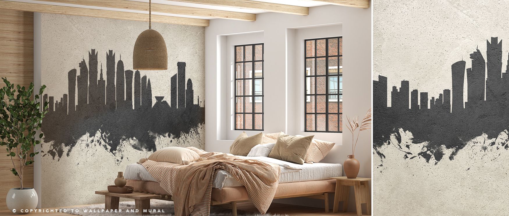 The Doha Qatar Skyline Concrete Wallpaper captures urban artistry through refined tones and cultural depth, creating office walls filled with rhythm and atmosphere. Interiors glow with refinement, sophistication, and heritage, becoming timeless spaces enr