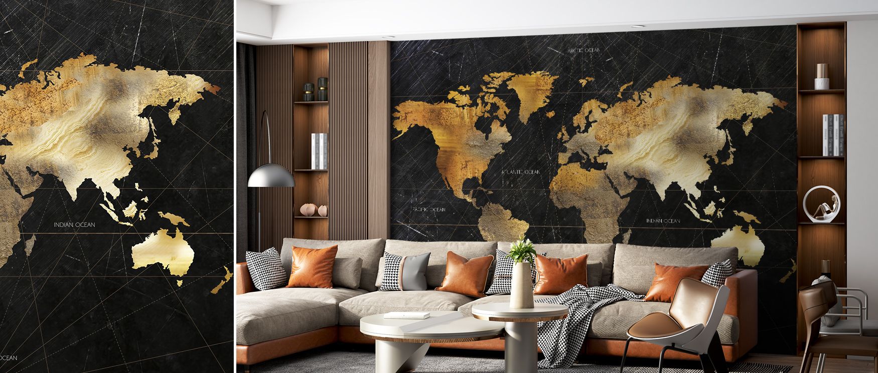 Bold strokes enhance the Dramatic World Abstract Wallpaper, filling living rooms with atmosphere, vibrancy, and artistic resonance. Interiors glow with cultural pride, refinement, and rhythm, surrounding walls with expressive design and modern creativity.