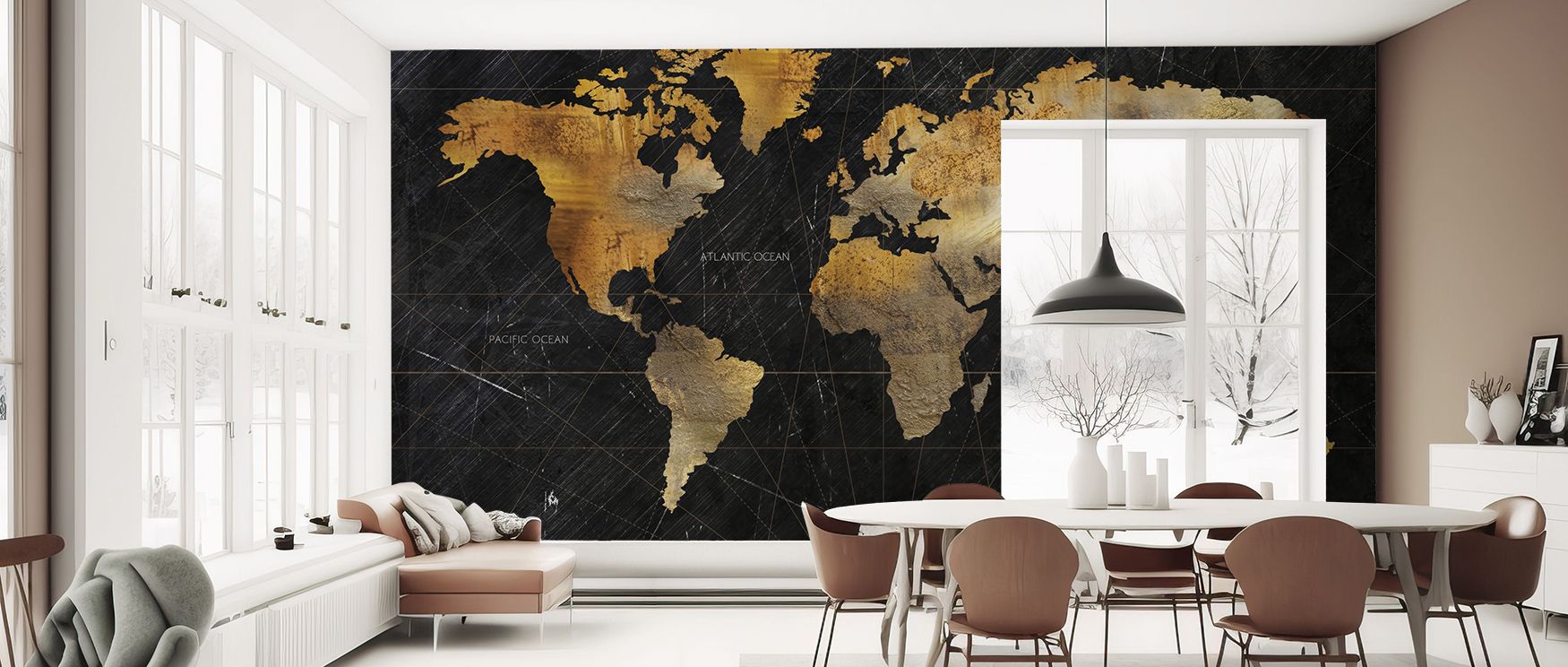 Emotional resonance emerges in the Dramatic World Abstract Wallpaper, transforming bedroom interiors into artistic settings filled with rhythm, refinement, and atmosphere. Walls glow with vibrancy, sophistication, and expressive cultural pride that enrich