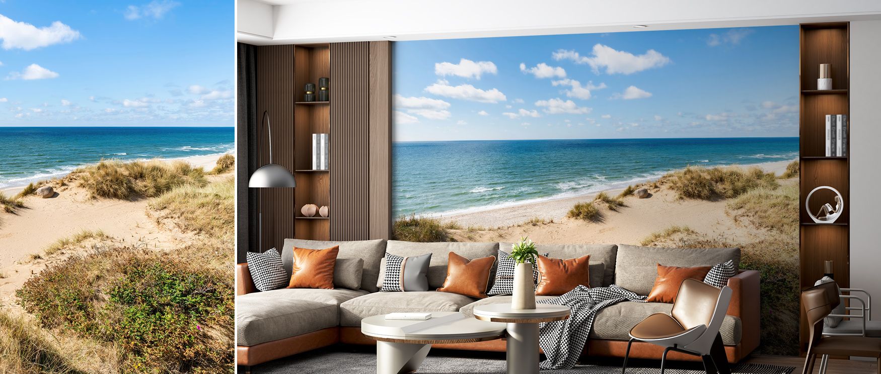 Soft gradients radiate from the Dune Landscape Tranquil Wallpaper, enhancing bedrooms with atmosphere, serenity, and refinement. Walls glow with rhythm, artistry, and cultural charm, creating environments enriched by natural calm and desert-inspired reson