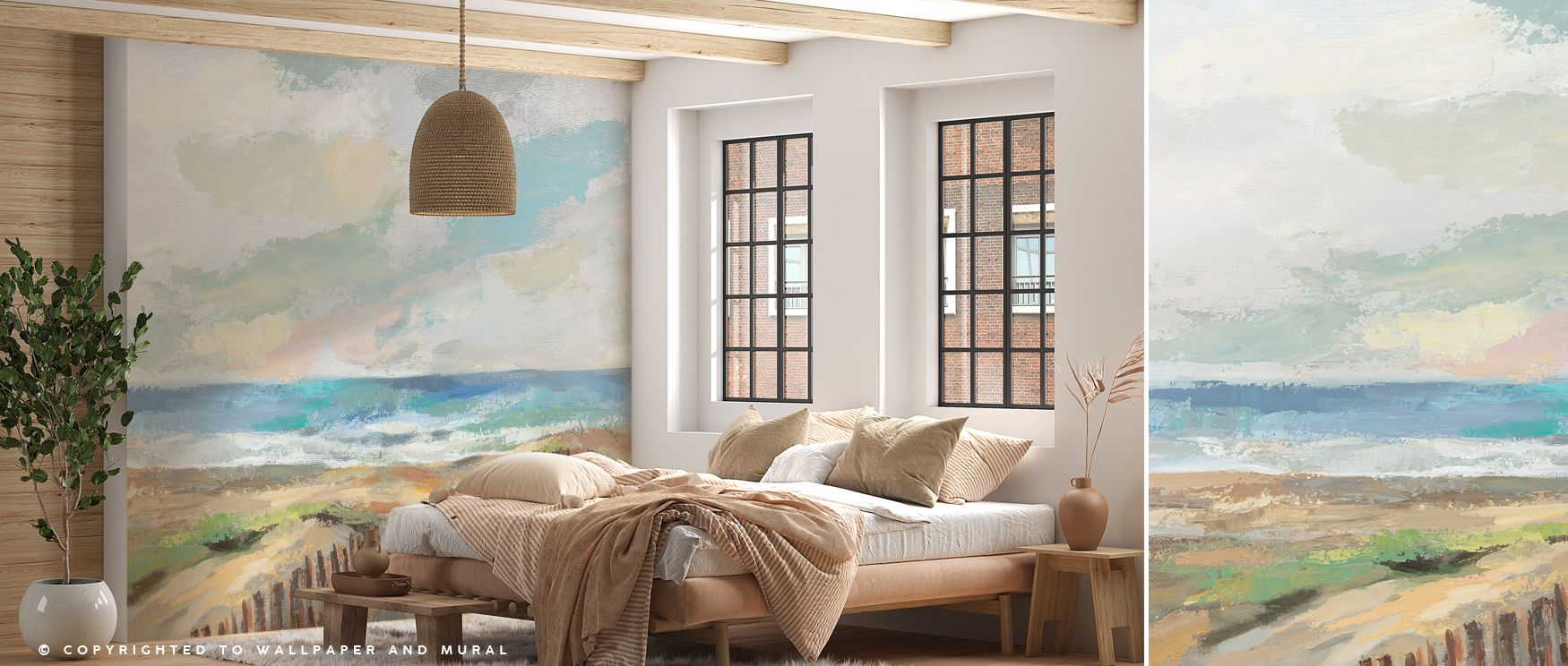 Dunes Scenic Wallpaper glows with artistry, surrounding living rooms with calm tones and cultural resonance. Interiors gain atmosphere, refinement, and timeless beauty, transforming walls into desert-inspired features filled with charm and serenity. 