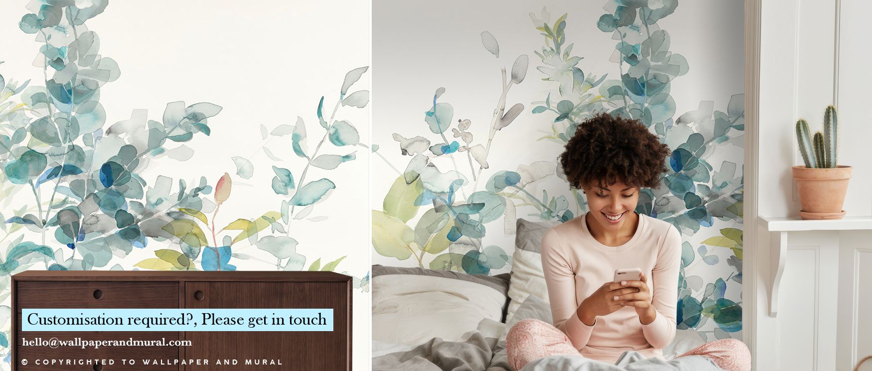 Gentle tones highlight the Eucalyptus I Wallpaper, enhancing bedroom interiors with resonance, calm, and refinement. Walls glow with cultural charm, artistic depth, and timeless serenity, creating immersive spaces enriched with natural beauty. 