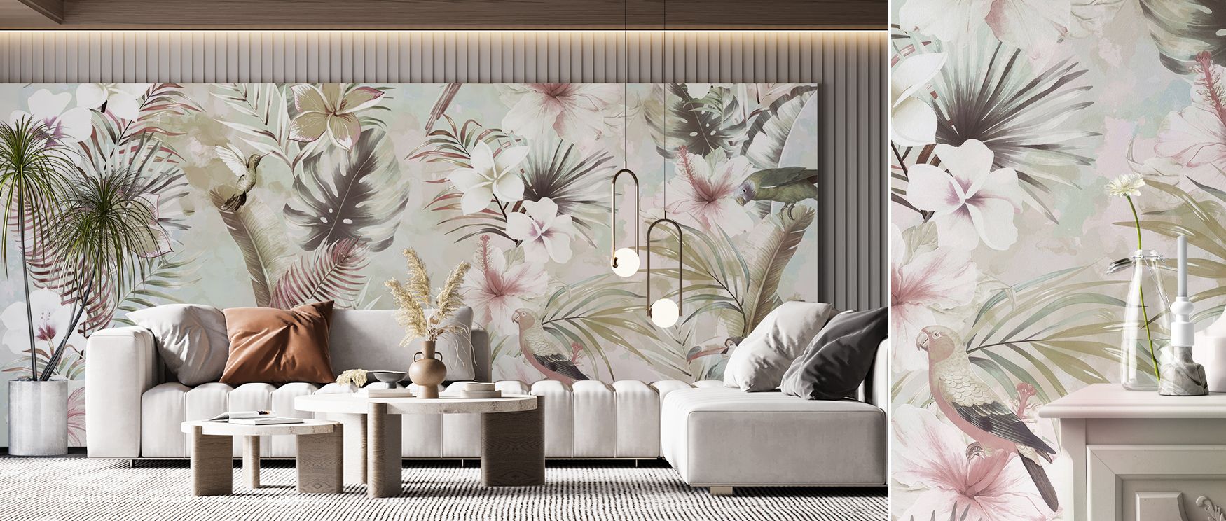 Vibrant detail defines the Exotic Vibes Wallpaper, transforming living rooms with rhythm, atmosphere, and bold tropical charm. Walls glow with richness, artistry, and cultural resonance, creating immersive interiors filled with dramatic decorative eleganc