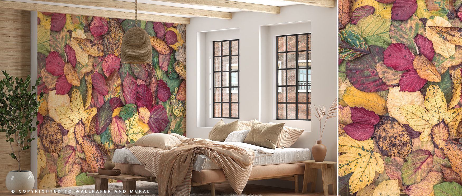 Fall Color Burst Wallpaper radiates dynamic artistry, surrounding living rooms with resonance, refinement, and seasonal pride. Interiors glow with cultural charm, vibrancy, and artistry, creating decorative environments filled with autumn warmth. 
