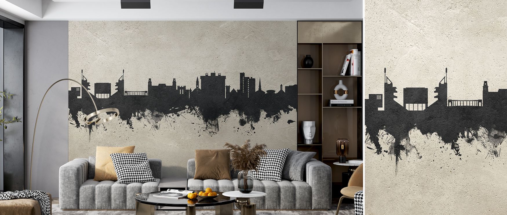 Strength and artistry flow across the Fayetteville Arkansas Skyline Concrete Wallpaper, enriching bedrooms with resonance, atmosphere, and refinement. Interiors glow with heritage, sophistication, and cultural pride, transforming spaces with resonance. 