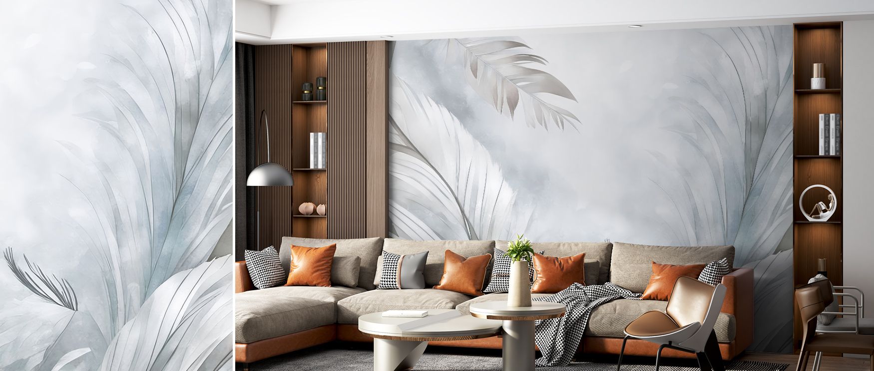 A sense of calm radiates from the Feathers Magic Blue Wallpaper, enriching bedroom interiors with resonance, refinement, and atmosphere. Walls glow with cultural depth, artistry, and serenity, transforming spaces with decorative pride. 