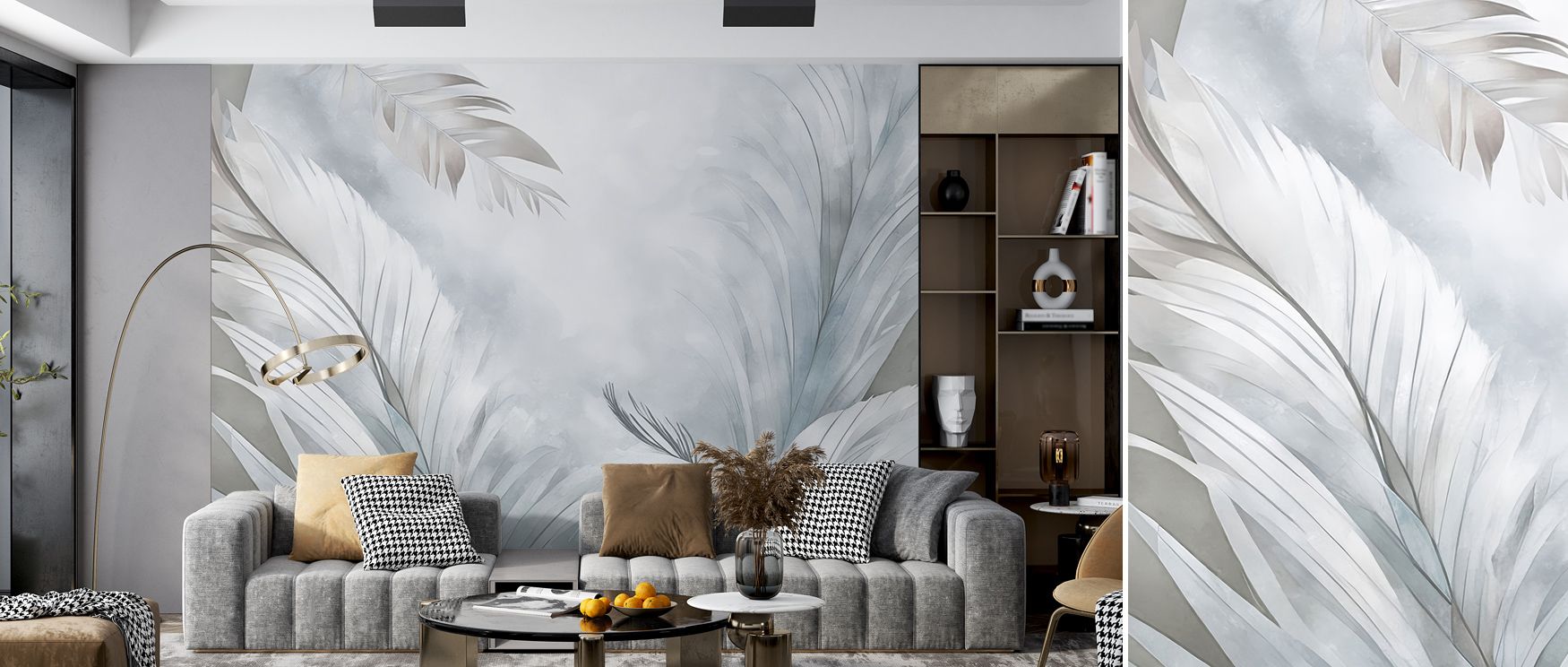 The Feathers Magic Blue Wallpaper embodies calm elegance, surrounding living rooms with resonance, refinement, and serenity. Interiors glow with cultural pride, atmosphere, and artistic depth, transforming walls with decorative refinement. 