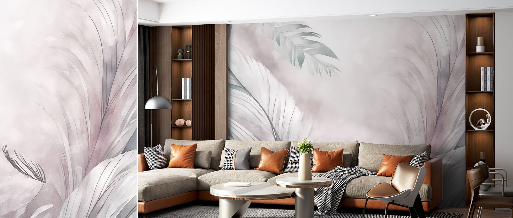 Subtle tones enrich the Feathers Magic Wallpaper, enhancing bedroom interiors with resonance, refinement, and artistry. Walls glow with serenity, cultural pride, and decorative charm, surrounding spaces with timeless elegance. 