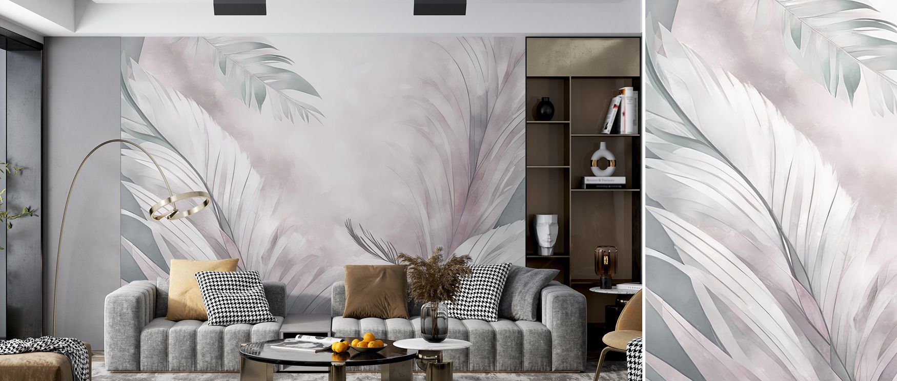 Timeless calm radiates from the Feathers Magic Wallpaper, enriching living rooms with resonance, refinement, and cultural pride. Interiors glow with artistry, atmosphere, and decorative resonance, creating serene interiors. 