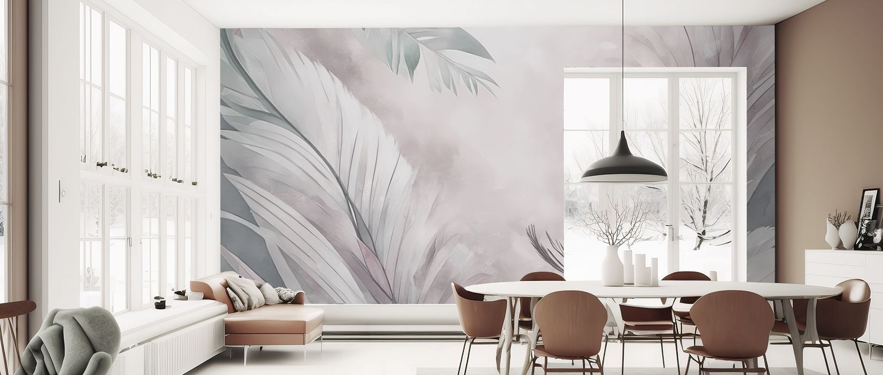 Artistic resonance characterizes the Feathers Magic Wallpaper, surrounding office walls with resonance, refinement, and atmosphere. Interiors glow with cultural pride, artistry, and calm rhythm, enriched by decorative sophistication. 