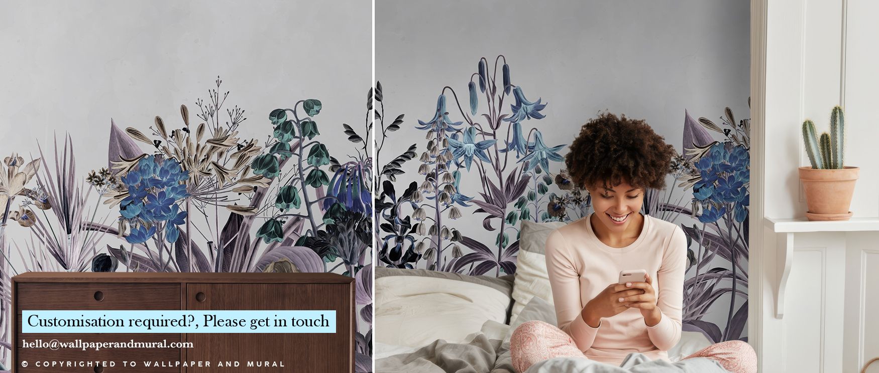 Soft tones define Field of Dreams Blue Wallpaper, where floral details seem to dance across blue shades with effortless calm. Each element reflects a rhythm of grace, transforming interiors into a sanctuary of peace and beauty, perfectly suited for living