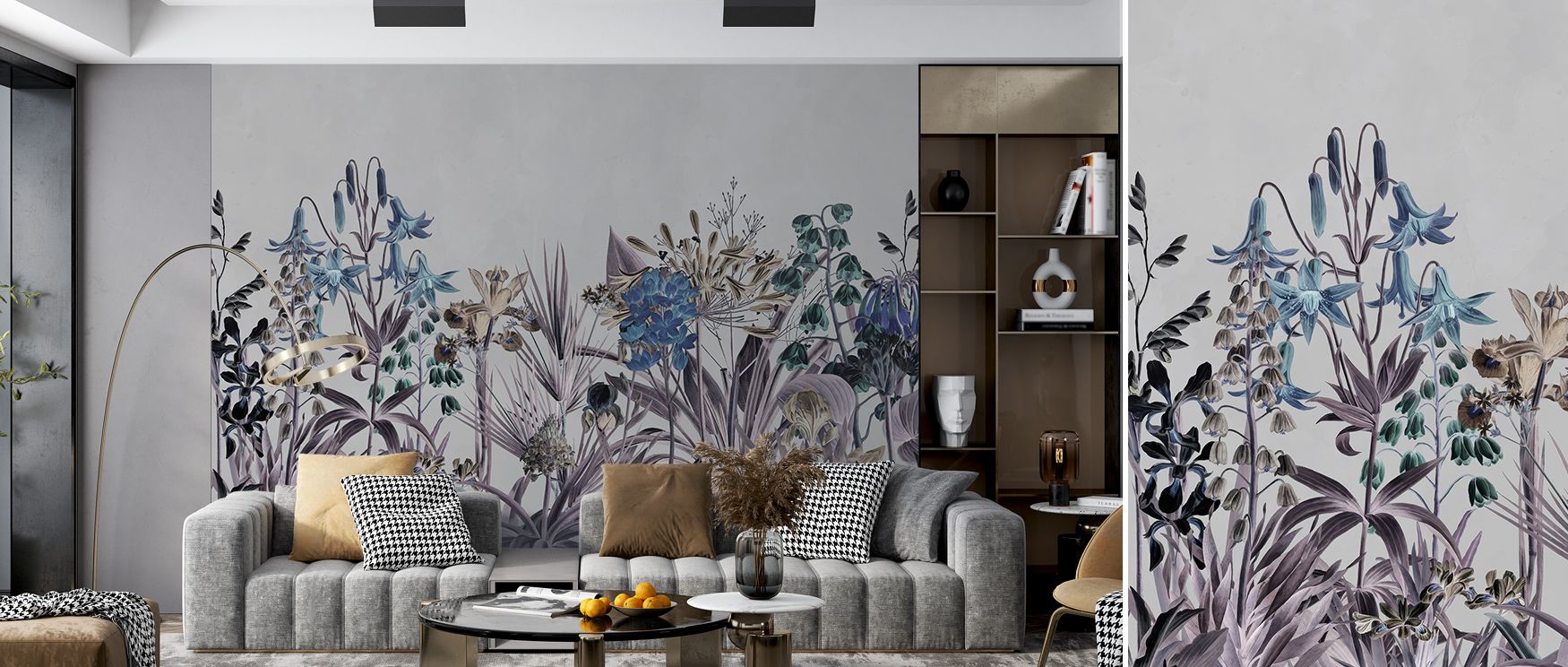 Field of Dreams Blue Wallpaper mirrors the softness of skies at rest, where floral details drift like quiet breezes over calm tones. It instills a serene balance into interiors, offering a sanctuary of tranquility, ideal for a living space dedicated to pe