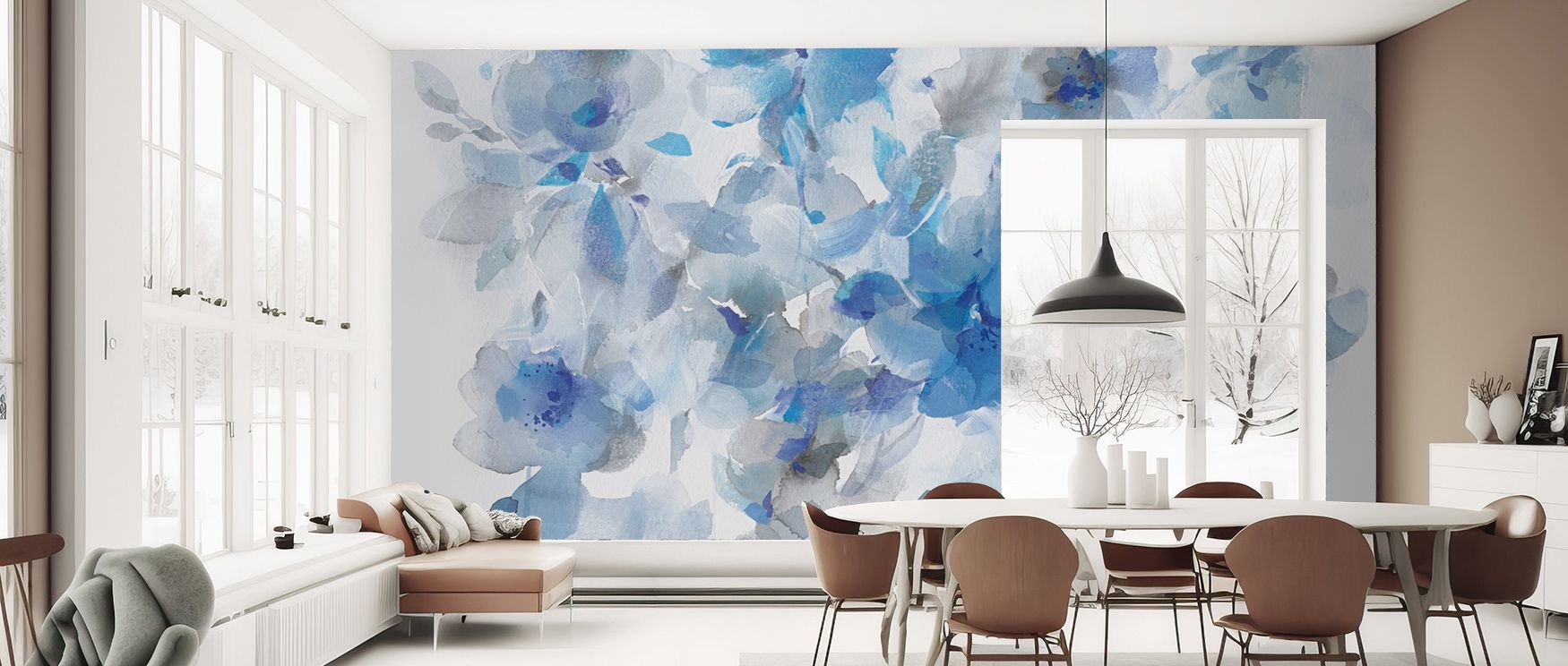Floral Abstraction Wallpaper transforms interiors with an interplay of bold hues and imaginative florals. Each motif expresses artistic vision, adding vitality to walls while nurturing modern aesthetics, perfect for creating stylish spaces filled with exp