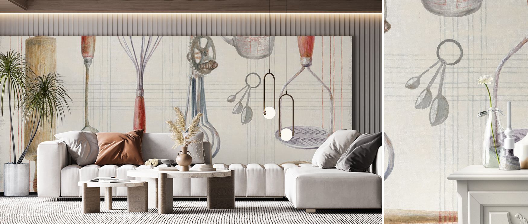 Floursack Kitchen IX Wallpaper brings warmth through nostalgic motifs, recalling the charm of vintage design. Each delicate pattern unfolds with tradition, enhancing interiors with comfort and character. The atmosphere reflects history while fostering int