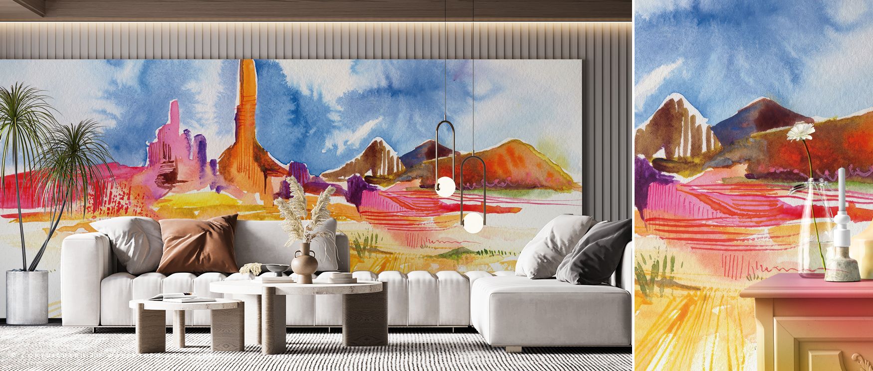 With Formation Wallpaper, interiors glow with geometric rhythm as bold forms and colors sweep across walls. The design carries both order and vibrancy, creating harmony within modern style. It enriches rooms with daring artistry, ideal for living spaces t