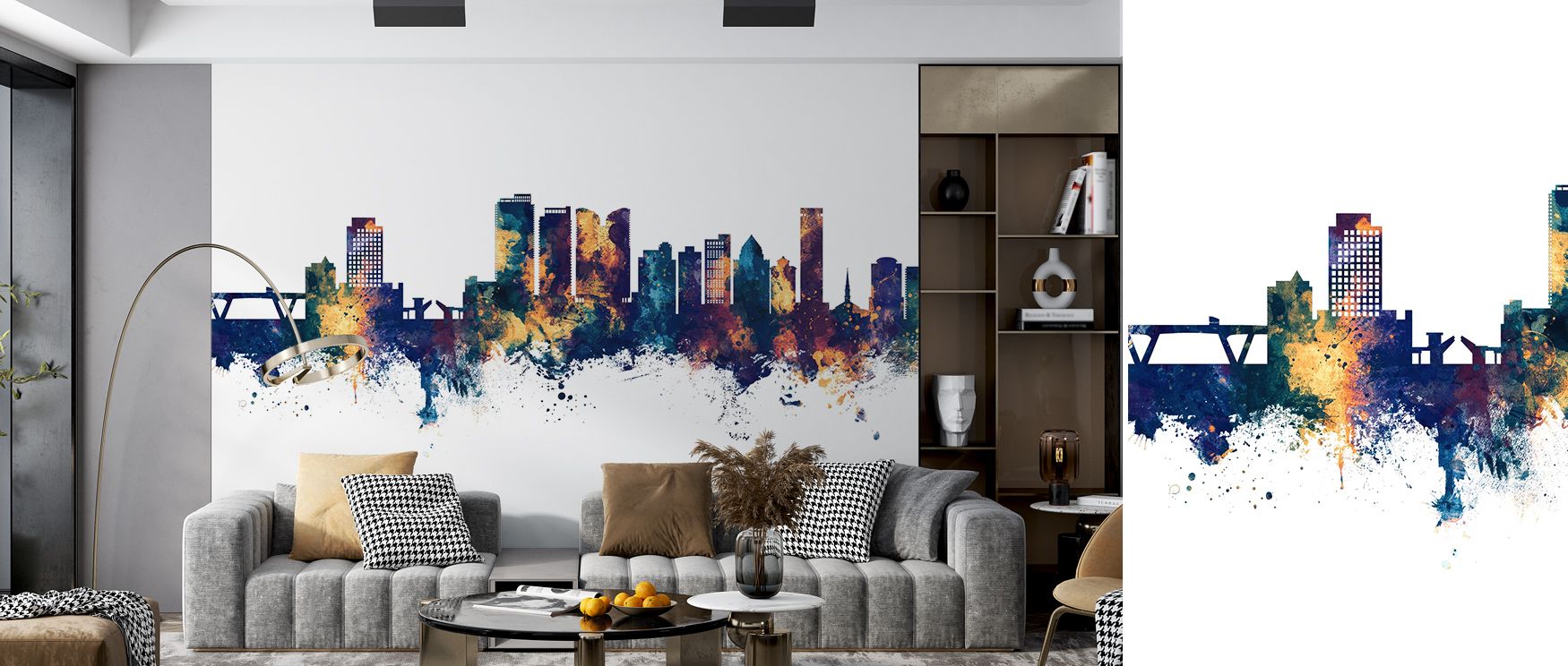 The depth of Fort Lauderdale Florida Skyline Blue & Bronze Wallpaper is revealed in its details, where structures glow with warmth against serene tones. Each line captures city pride while offering elegance. Interiors are enriched with atmosphere and arti