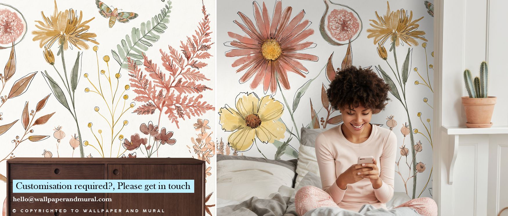 In Full Bloom I Wallpaper, blossoms unfold in expressive clusters, radiating vivid tones that bring nature indoors. Each detail reflects charm, enriching interiors with balance and vibrancy. This design creates living areas filled with atmosphere, perfect