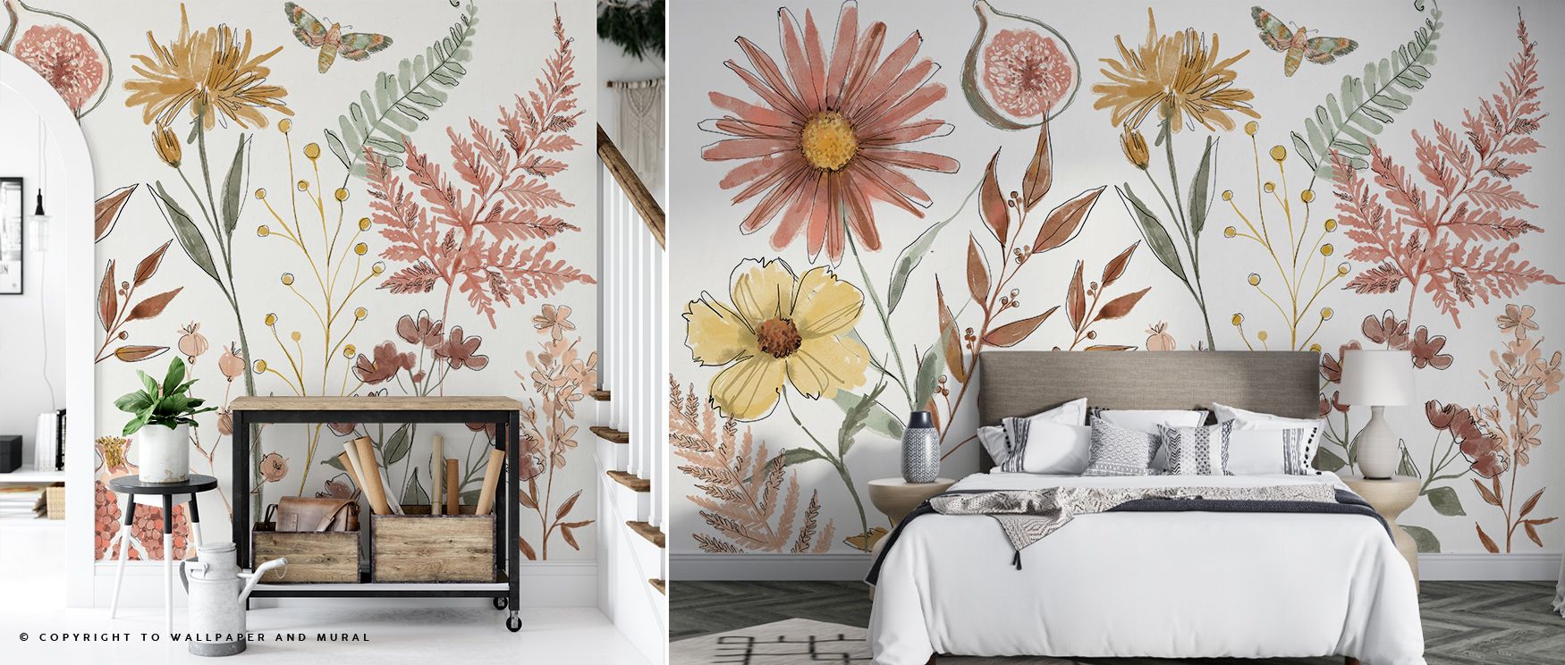 Full Bloom I Wallpaper captures the abundance of nature with blossoms that flow in radiant hues. The design radiates vitality and charm, turning walls into reflections of creativity. Interiors glow with beauty and atmosphere, ideal for rooms where natural