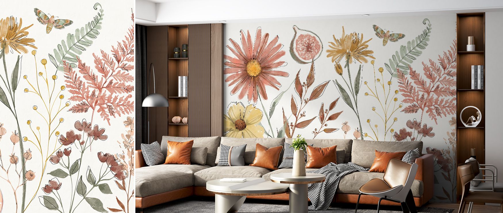 Full Bloom I Wallpaper radiates joy as blossoms spread in harmony across surfaces. Each flower enhances interiors with balance and energy, creating walls alive with charm. This design uplifts rooms with vitality and natural artistry, ideal for spaces wher