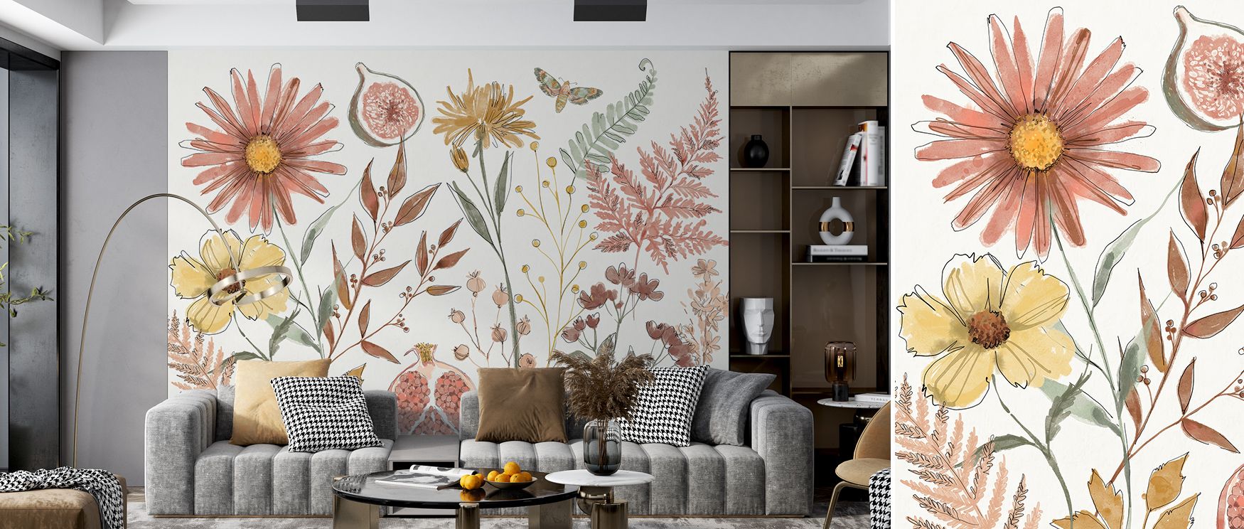 Full Bloom I Wallpaper thrives on expressive florals that enrich interiors with vitality and charm. Each radiant detail adds rhythm and balance, making walls reflections of natural abundance. This design nurtures positivity, perfect for creating living ar