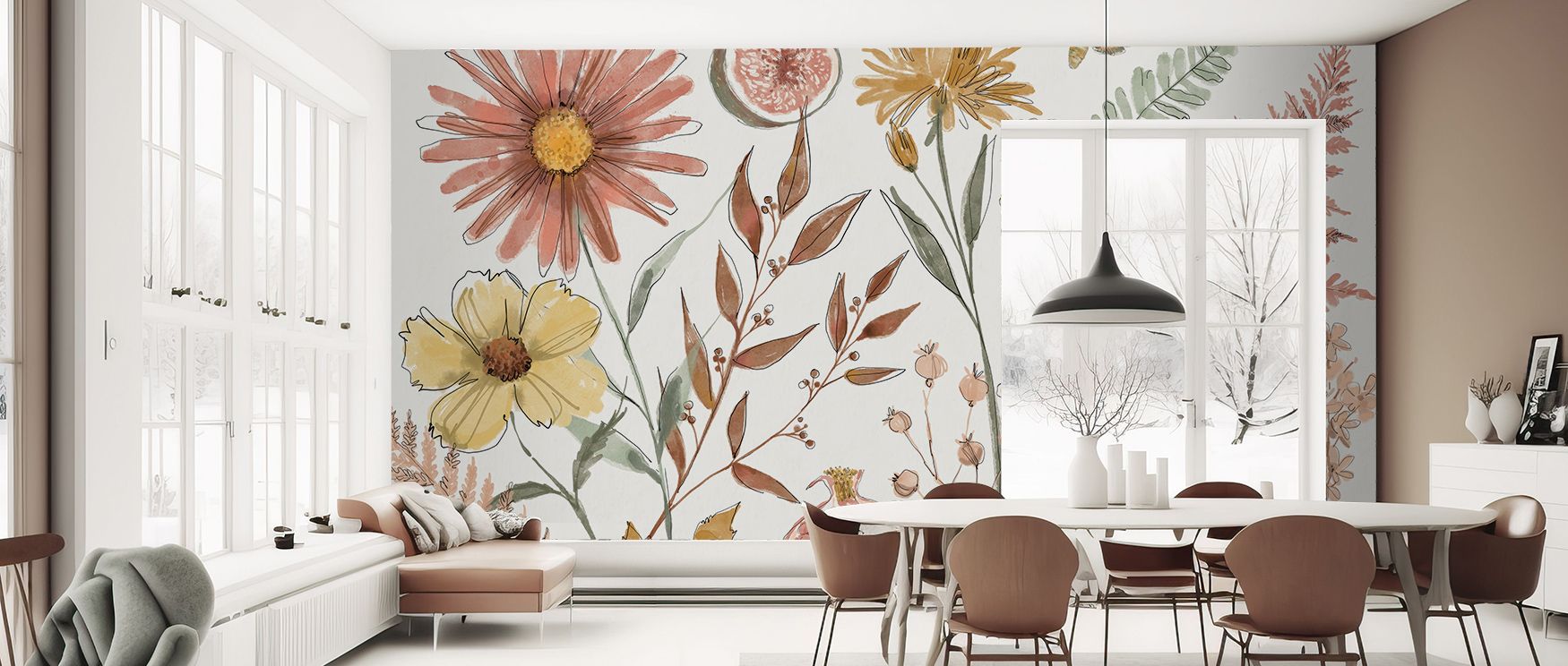 In Full Bloom I Wallpaper, the beauty of blossoms emerges in radiant hues that celebrate creativity. Each element flows in natural rhythm, enhancing interiors with brightness and charm. The design turns walls into vibrant expressions of nature, perfect fo