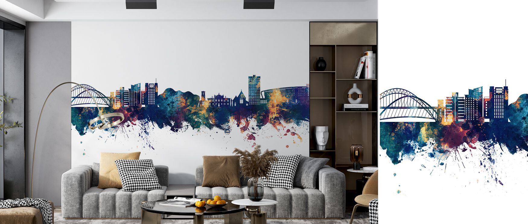 Gateshead England Skyline Blue & Bronze Wallpaper thrives on heritage and style, where tones of blue and bronze merge with harmony. The skyline enriches interiors with balance, creating spaces alive with sophistication. Its presence is ideal for homes tha