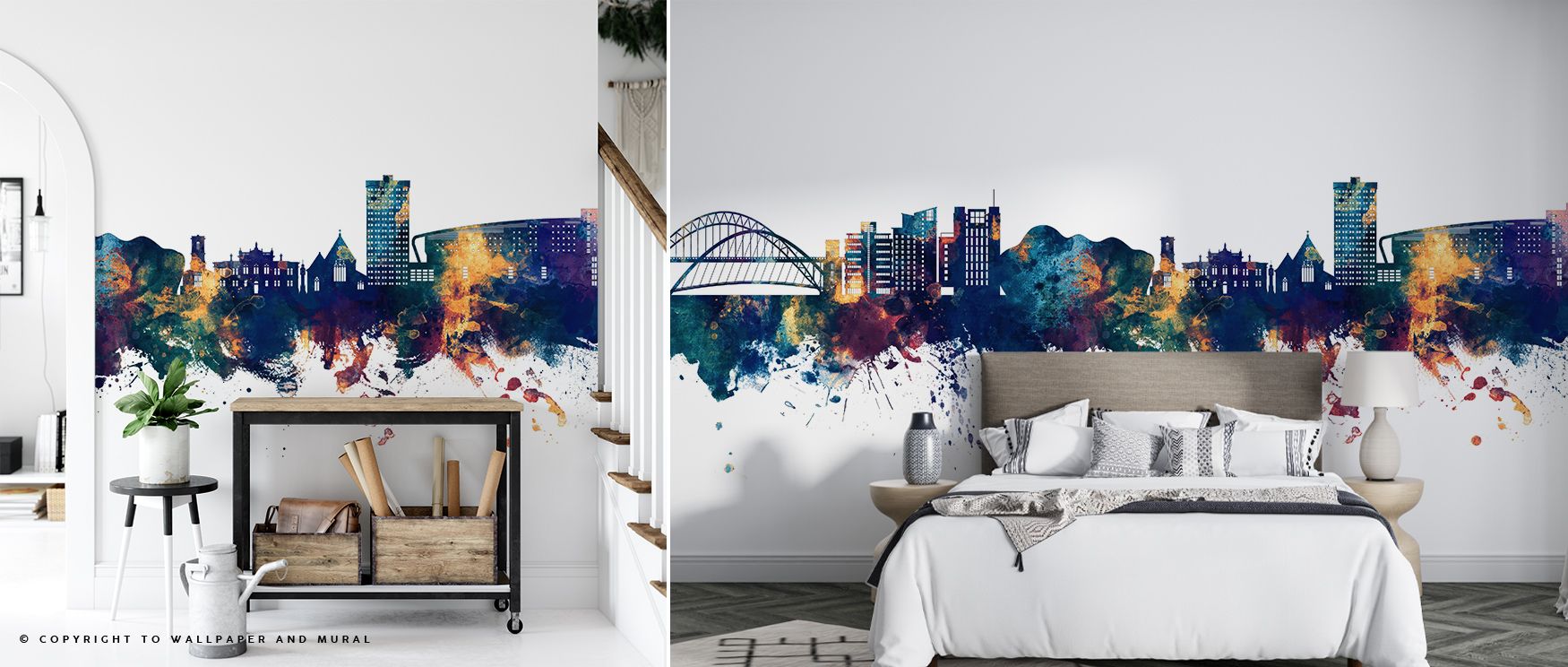 Gateshead England Skyline Blue & Bronze Wallpaper brings elegance through its layered palette, where depth and warmth coexist. Each silhouette enhances interiors with vibrancy and balance, making walls reflections of city pride. This design nurtures sophi