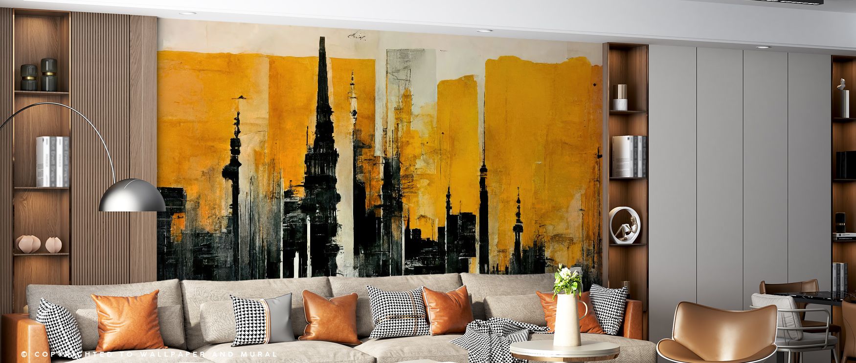 In Glowing Cityscape Wallpaper, the skyline shines with vitality as buildings glow in radiant tones. Each element reflects movement and charm, enriching walls with atmosphere. The design captures city vibrancy, making it ideal for interiors where modern a