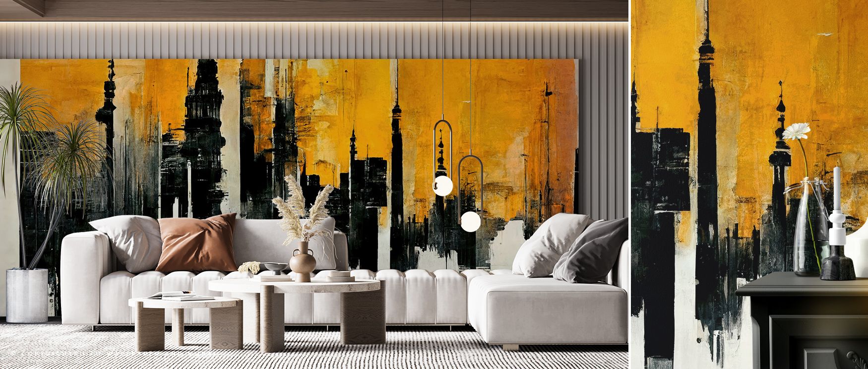 Glowing Cityscape Wallpaper thrives on brightness, where towers glow in expressive tones. Each structure enhances interiors with atmosphere and energy, creating walls that radiate vibrancy. The design makes spaces lively and creative, ideal for modern liv