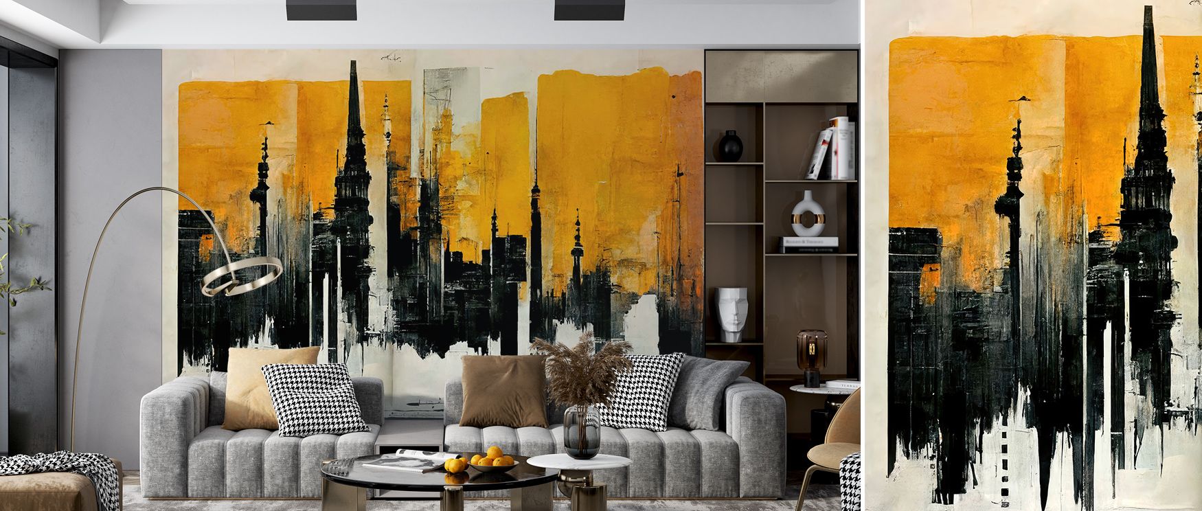 In Glowing Cityscape Wallpaper, vibrancy flows across towers illuminated with radiant detail. Each building glows with rhythm, enriching interiors with atmosphere. The design nurtures spaces with charm and energy, making it ideal for homes that value styl