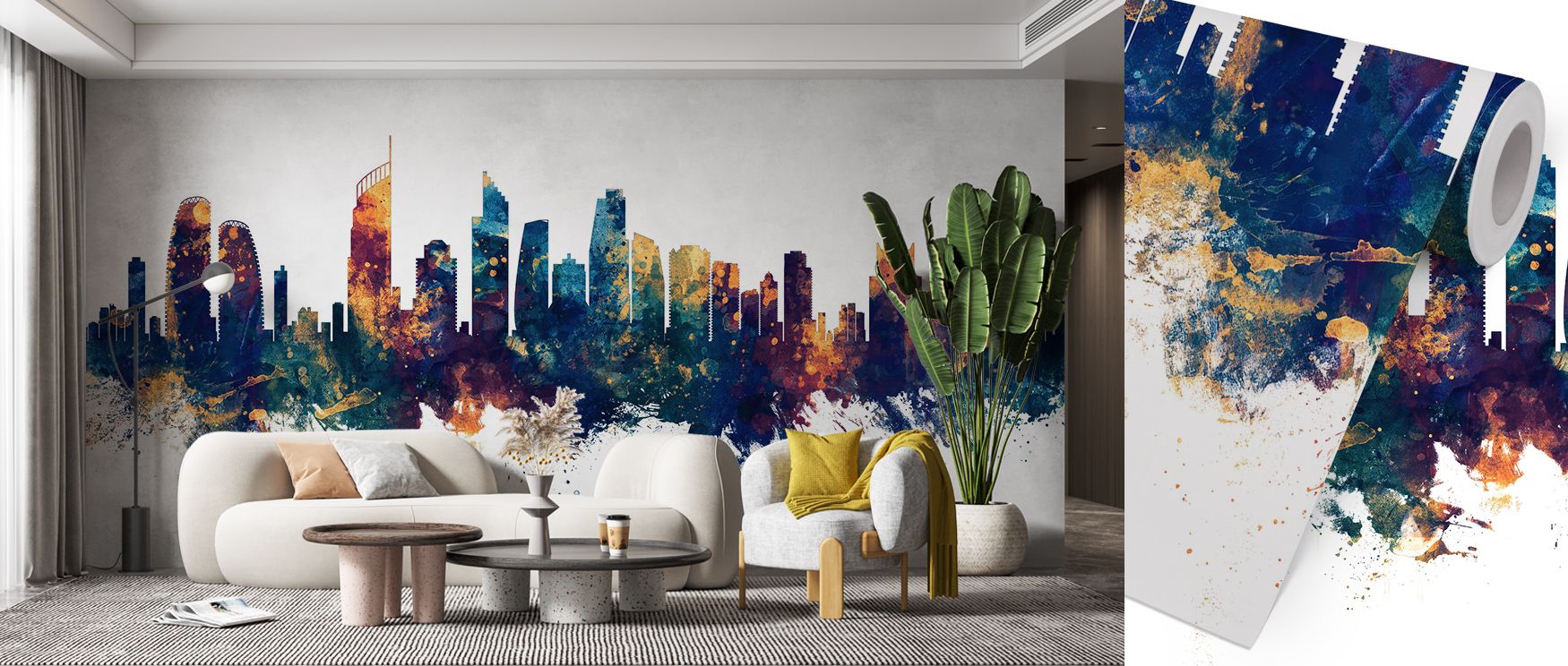 Gold Coast Australia Skyline Blue & Bronze Wallpaper captures heritage through its tones, where city forms rise with clarity. The design enhances interiors with presence and pride, creating walls of sophistication. It is ideal for settings where cultural 