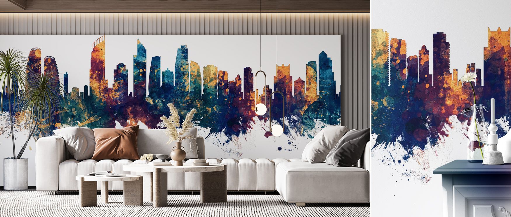 The artistry of Gold Coast Australia Skyline Blue & Bronze Wallpaper lies in its balance of colors, where depth meets warmth. Each building radiates vibrancy, enhancing interiors with pride. This design transforms walls into cultural tributes, ideal for l