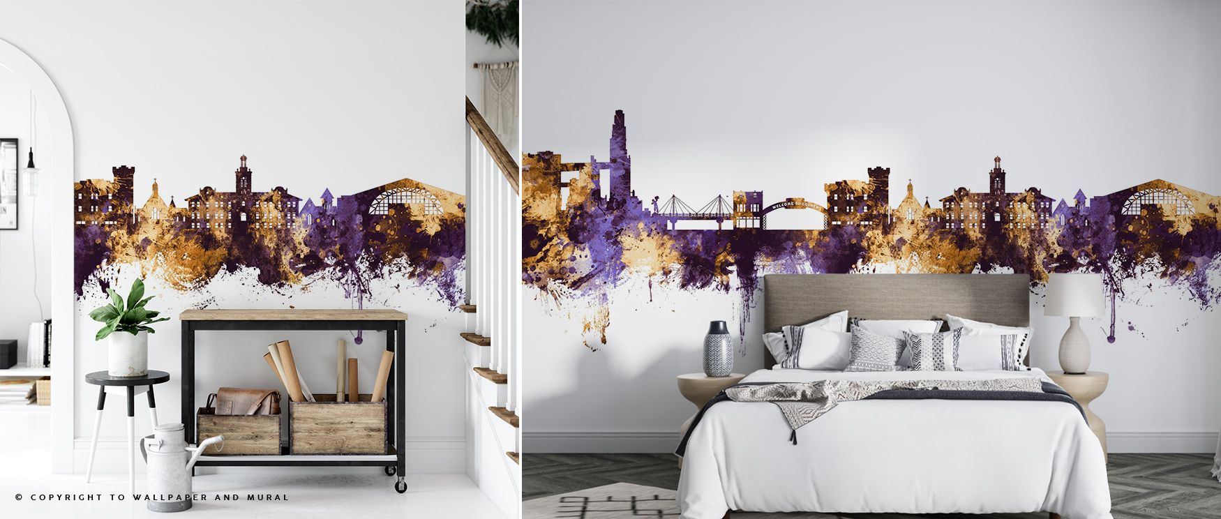 Golden Colorado Skyline Purple & Gold Wallpaper embodies strength and beauty in regal tones, where structures rise with artistry. Each line enriches interiors with atmosphere, making walls reflect heritage. This design creates refined settings, perfect fo