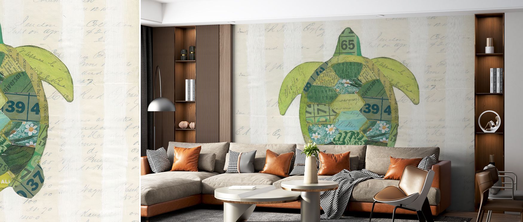 Green Oceans Wallpaper embodies harmony, layering colors that suggest water’s surface under soft light. Its flowing appearance conveys calm strength, infusing rooms with a meditative quality. The design captures the essence of peace, turning bedrooms or q