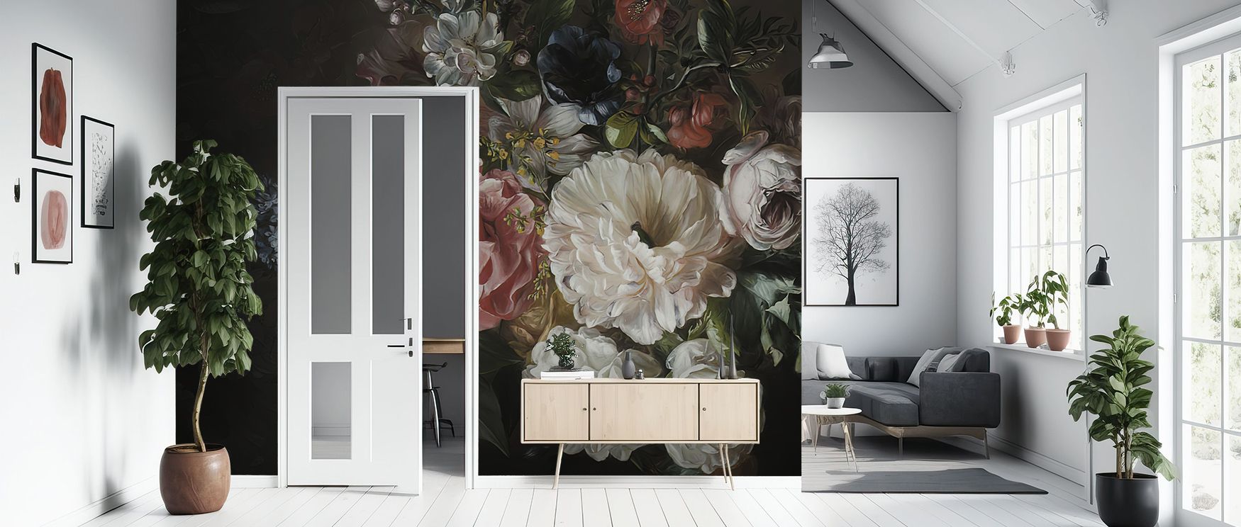Harmonious Arrangement Wallpaper embodies grace, its rhythmic lines flowing with serene presence. Its design resonates with meditative charm, surrounding interiors with atmosphere filled with balance and softness. Walls become artistic surfaces of calm so