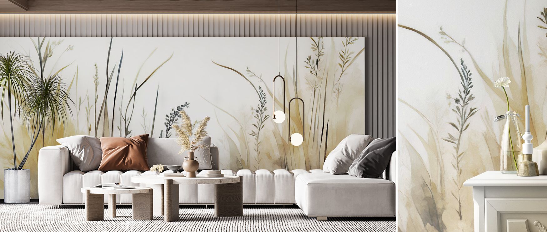 In Harmony Yellow Wallpaper, sunlight seems woven into patterns of expressive beauty. Its palette radiates optimism, while its rhythm conveys balance. Interiors become filled with charm, transformed into bright retreats of cheer and vibrancy. This design 