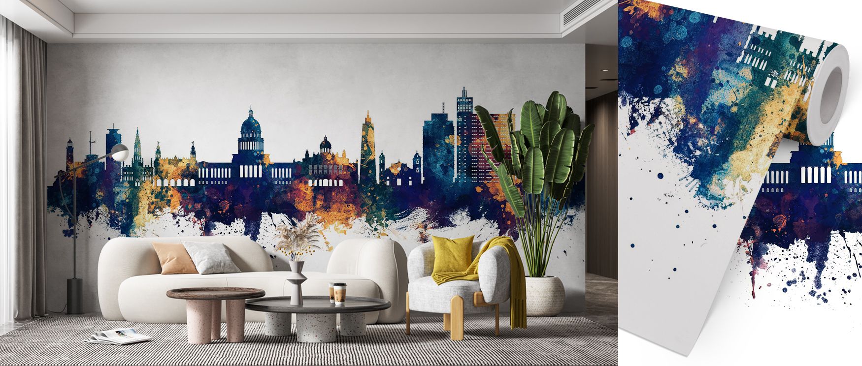 The Havana Cuba Skyline Blue & Bronze Wallpaper design conveys rhythm and strength, layering urban silhouettes into bold contrasts. Its tones glow with presence, offering interiors cultural sophistication. By enveloping spaces in its hues, it transforms w