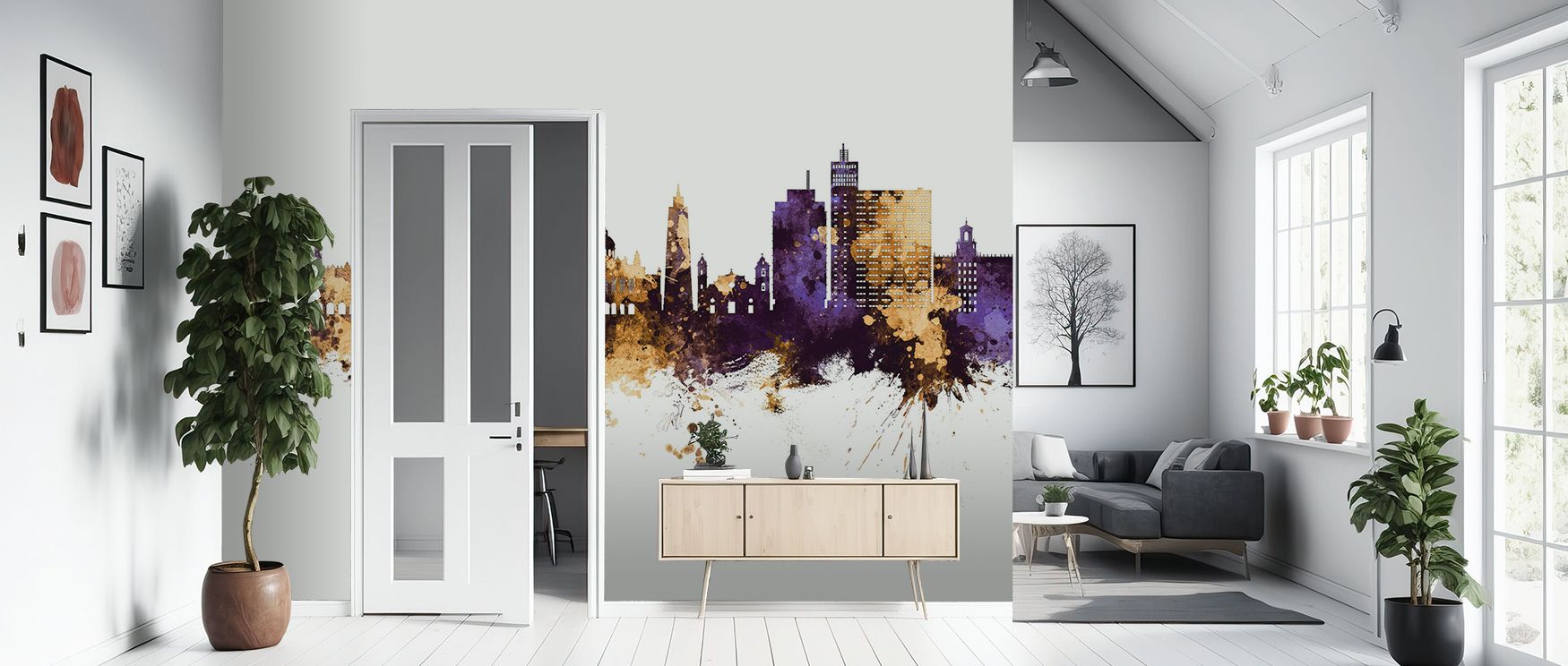 Havana Cuba Skyline Purple & Gold Wallpaper adds richness to interiors, with its palette evoking twilight elegance. Its skyline radiates strength, surrounding walls with cultural presence. Perfect for lofts or living rooms, it transforms spaces into sophi