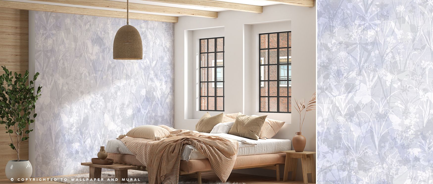 In Herbals and Butterflies Double Silhouette Blue Wallpaper, rhythm of forms unfolds with balance and subtlety. Its tones create harmony, offering interiors visual calm. By surrounding walls with elegance, this design transforms spaces into serene retreat