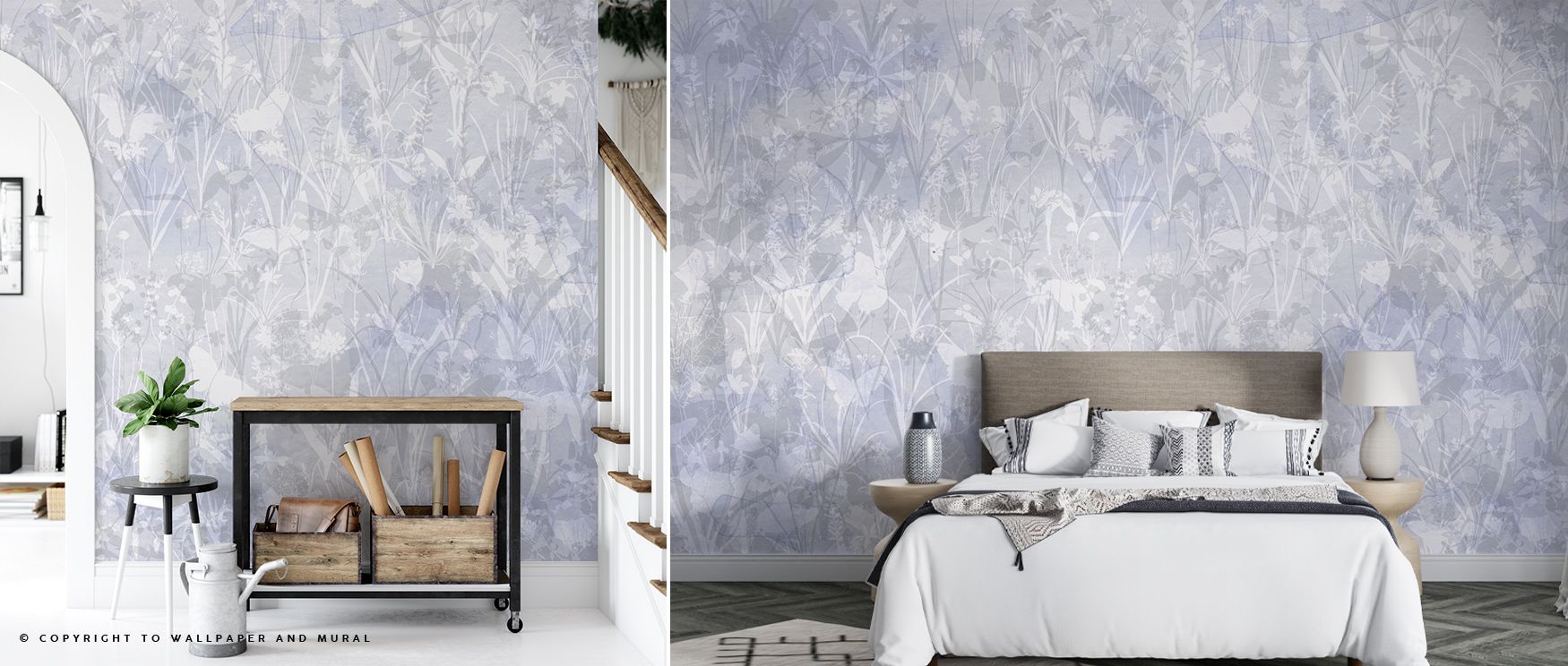 The Herbals and Butterflies Double Silhouette Blue Wallpaper design carries timeless charm, layering motifs with compositional grace. Its palette of deep blues radiates sophistication, turning interiors into cultural reflections. This design enriches spac