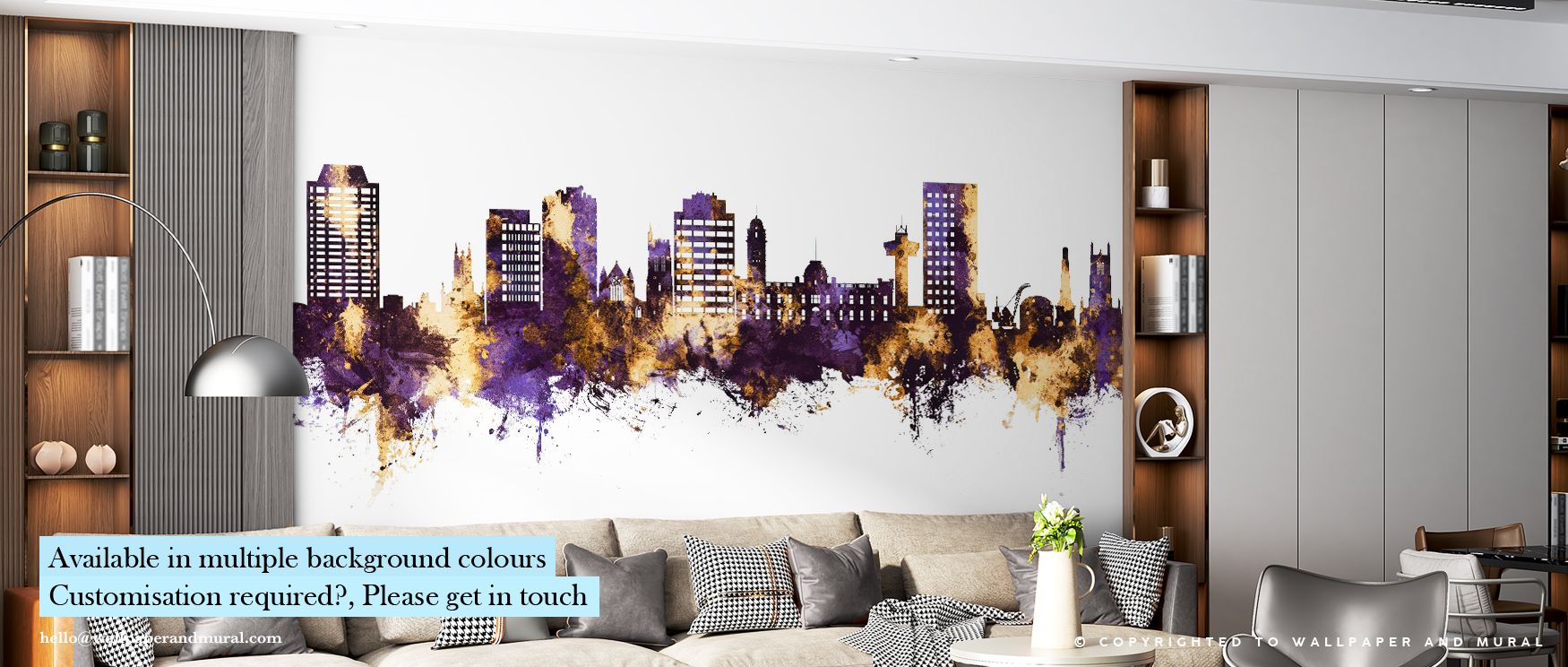 Hobart Australia Skyline Purple & Gold Wallpaper conveys pride and elegance, with its palette layering purple depth against golden warmth. Its design creates luminous atmosphere, turning walls into reflections of heritage. Interiors gain bold resonance, m