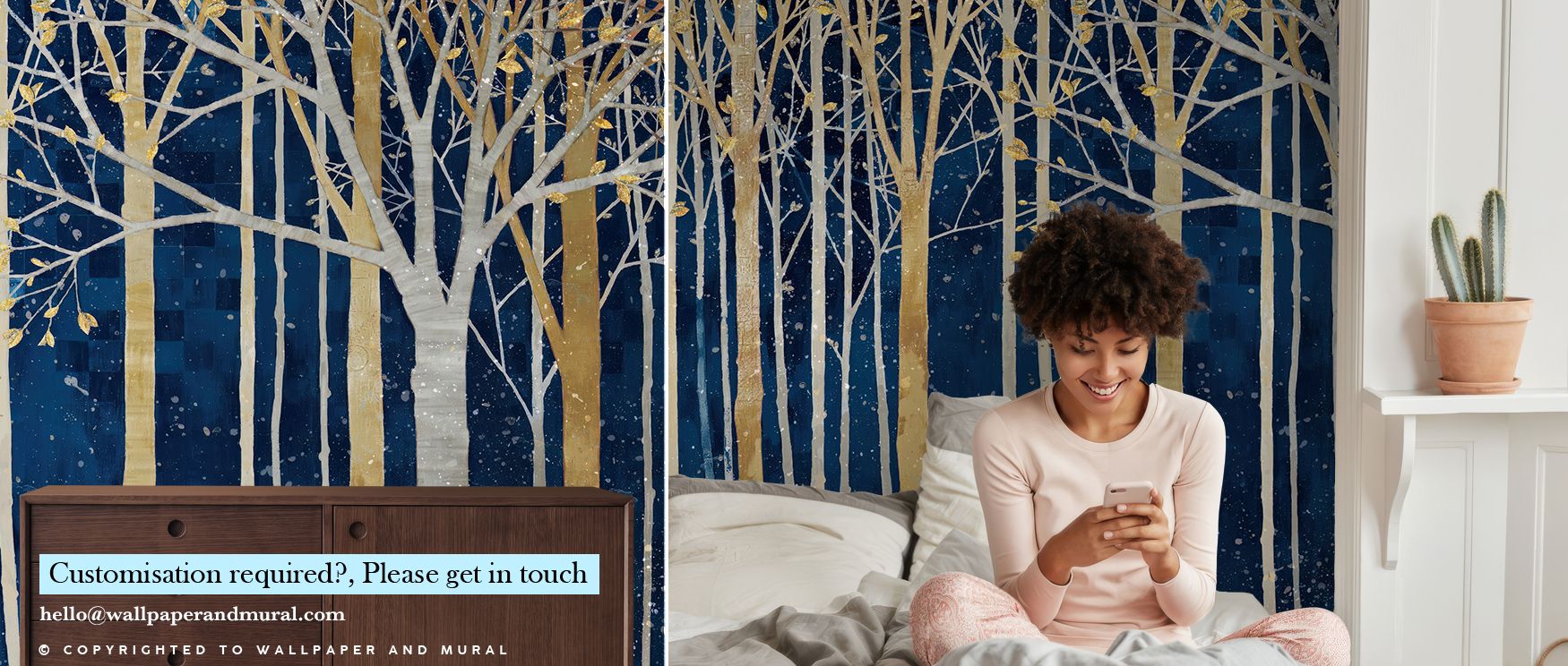 In Springtime Indigo Wallpaper, delicate blossoms create flowing compositions that radiate charm. Its palette conveys quiet rhythm, enriching walls with grace. Interiors glow with serenity, surrounding spaces with calm atmosphere that reflects the balance