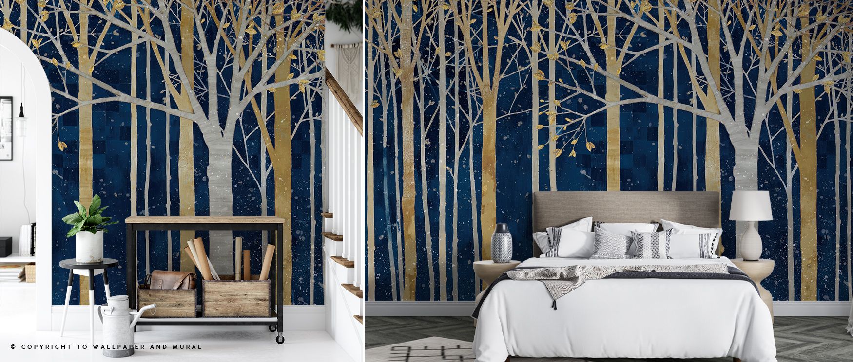 In Springtime Indigo Wallpaper speaks of seasonal charm, with blossoms layered in luminous tones. Its design conveys calm presence, offering interiors atmosphere filled with balance. Walls glow with serenity, making homes feel enriched by beauty and reson