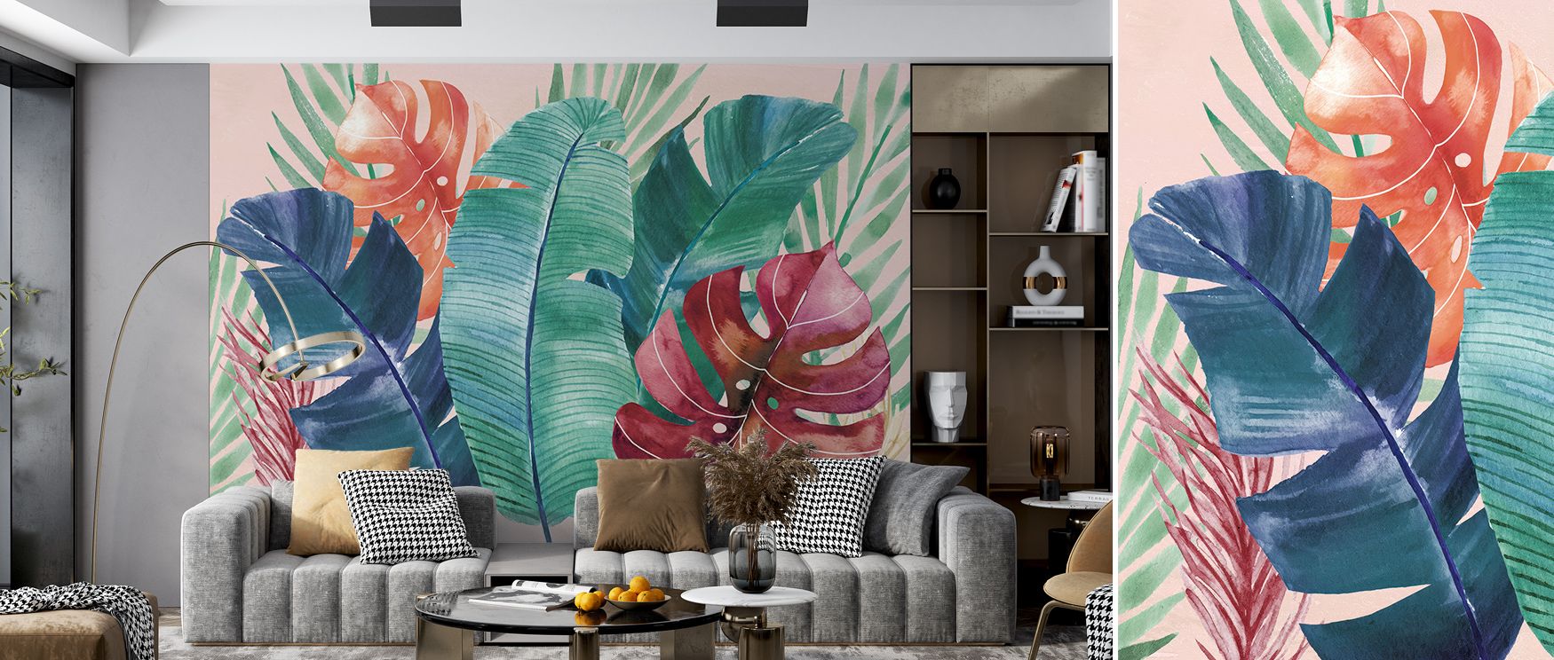 Into the Tropical Shade Wallpaper conveys vibrancy, weaving foliage into rhythm of abundance. Its palette radiates brightness, surrounding interiors with lush resonance. Walls glow with freshness, turning spaces into tropical sanctuaries filled with vital