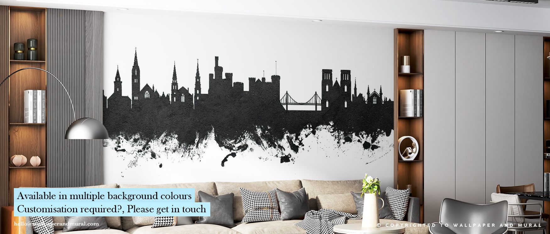 Inverness Scotland Skyline Black & White Wallpaper conveys pride, layering architecture into minimalist tones. Its palette radiates strength, surrounding interiors with resonance. Walls glow with identity, becoming reflections of heritage. Perfect for lof