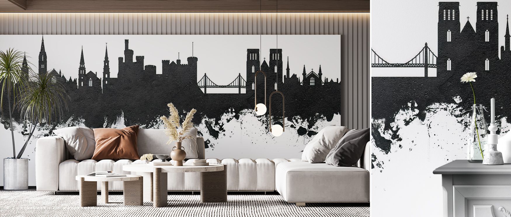 Inverness Scotland Skyline Black & White Wallpaper speaks of heritage, layering refined tones into striking compositions. Its design conveys identity, surrounding interiors with cultural resonance. Walls glow with sophistication, turning modern homes into