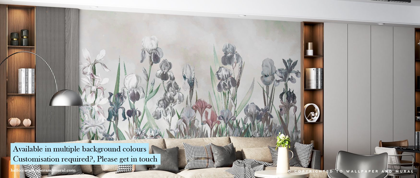 Iris Field Greenish Wallpaper conveys balance, weaving blossoms into flowing compositions. Its palette radiates calm, surrounding interiors with resonance. Walls glow with elegance, turning homes into retreats filled with serenity. This design enriches mo