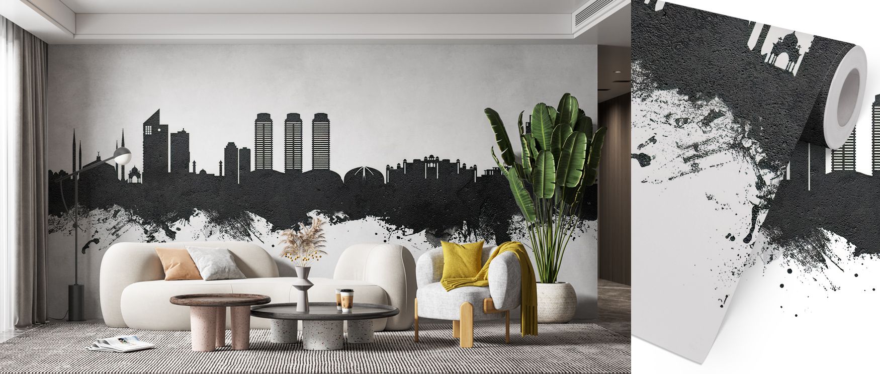 The Islamabad Pakistan Skyline Black & White Wallpaper design conveys sophistication, layering architecture into crisp compositions. Its palette radiates strength, surrounding interiors with presence. Walls glow with rhythm of heritage, turning homes into